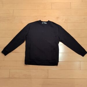 RE Women's Black Crewneck Sweatshirt, Size Small Organic Cotton Zipped Pocket 🔥